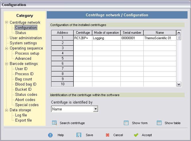 The following figure shows the window in form mode: Use the two buttons Show form and Show table to toggle the window between the form and the table view.