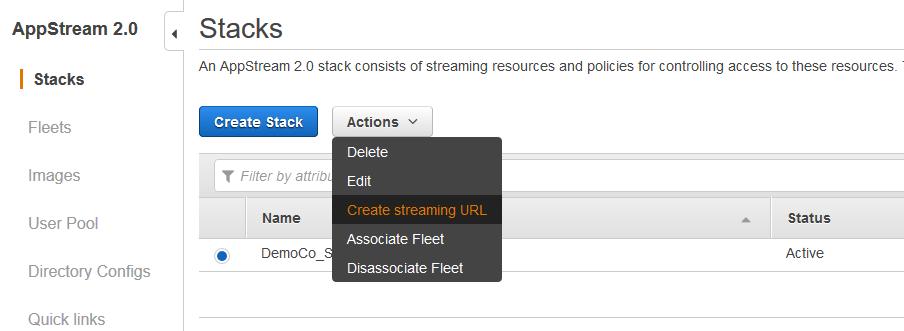Figure 15: The Enable Home Folders page, displaying the Amazon S3 bucket that is automatically created. 2. Choose Review. 3. Confirm the stack configuration details.