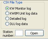 from KW1M-H, KW2G-H. *1 DLU log data: Log file by logging data in DLU or DLL. After selecting CSV file type, input the station number that you want to display the graph.