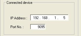 (Initial: 0) Specify the IP address of Ethernet/Serial converter with decimal number. (Initial: 192.168.1.5) Specify the Ethernet/Serial converter's port number with decimal number.