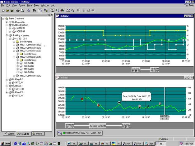 Trend Viewer The Trend Viewer application is used to review current process data in real time (online) and past process data (offline) over a period of time.