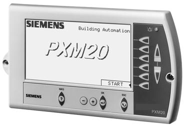 Operation at the automation level PXM20 plant operator terminal The PXM20 network-compatible operator terminal allows full operation of all automation stations connected to a BACnet network.