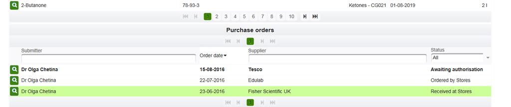 You can also cancel an order line by clicking on the green X icon (3), and this only affects that single item.