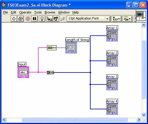 Question 8 Strings in LabView Question 8 Strings in LabView Figure 9 is the block diagram of a VI that takes a string of characters and displays them as a series of 8 bit unsigned integers.