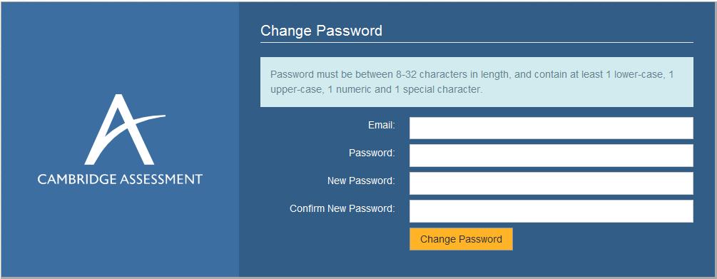 The first time you log in to CCMS, you will be asked to change your password.