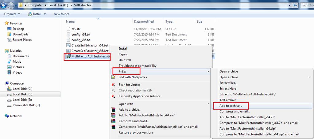 Self-Extractor creation steps for CionSystems Multifactor As an admin, you have to create a MultiFactorAuthInstaller.exe file from its.msi file. We can create installer in two ways: 1.