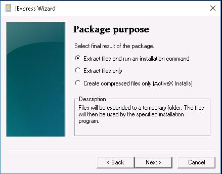3. Select Extract files and run an