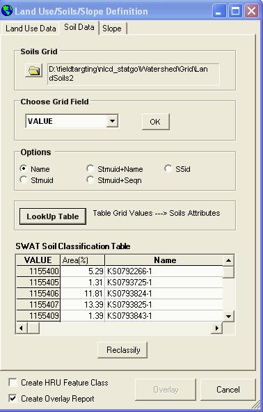 Instruction on using the data from the tool in SWAT model 1. In the Soil definition screen, the user can use the soilrast in Raster folder (which is in raster format) or FeatureNAD83.