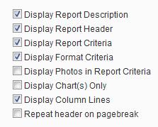 following: Report Layout Indicators Grid Lines and Show Criteria The Layout tab on the