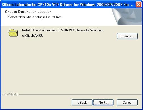 4. To install the driver in the default location, click Next. The Ready to Install the Program screen opens.