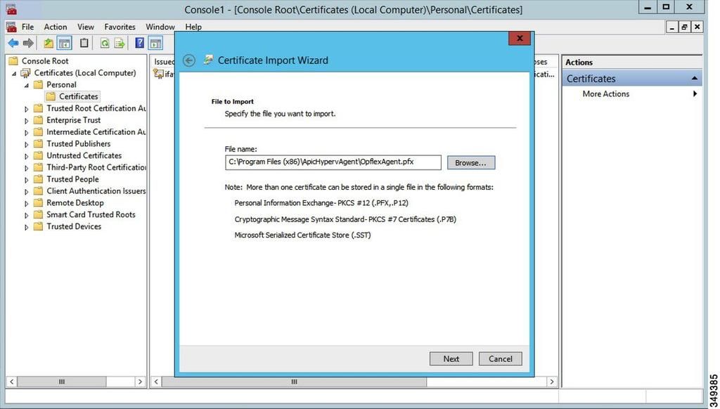 Installing, Setting Up, and Verifying the Components 3 In the Console Root window, on the menu bar, choose Add/Remove Snap-in. 4 In the Available Snap-ins field, choose Certificates and click Add.