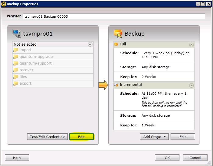 Step 14) In the Backup and Restore tab, right click the vmpro host just added, and then select Backup > Backup Up to Disk or any other appropriate backup type.