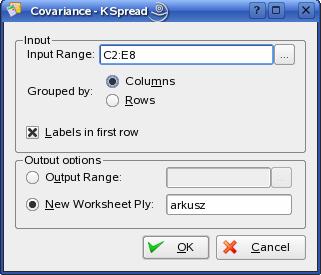 3.3. Covariance The Correlation and Covariance tools can both be used in the same setting, when you have N different measurement variables observed on a set of individuals.