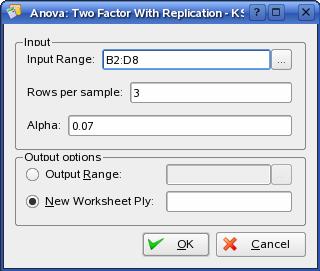 in First Column check This check box is clear if your input range has no labels; application generates appropriate data labels for the output table.