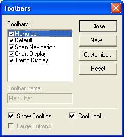 Selecting Toolbars from the View pull down menu opens the