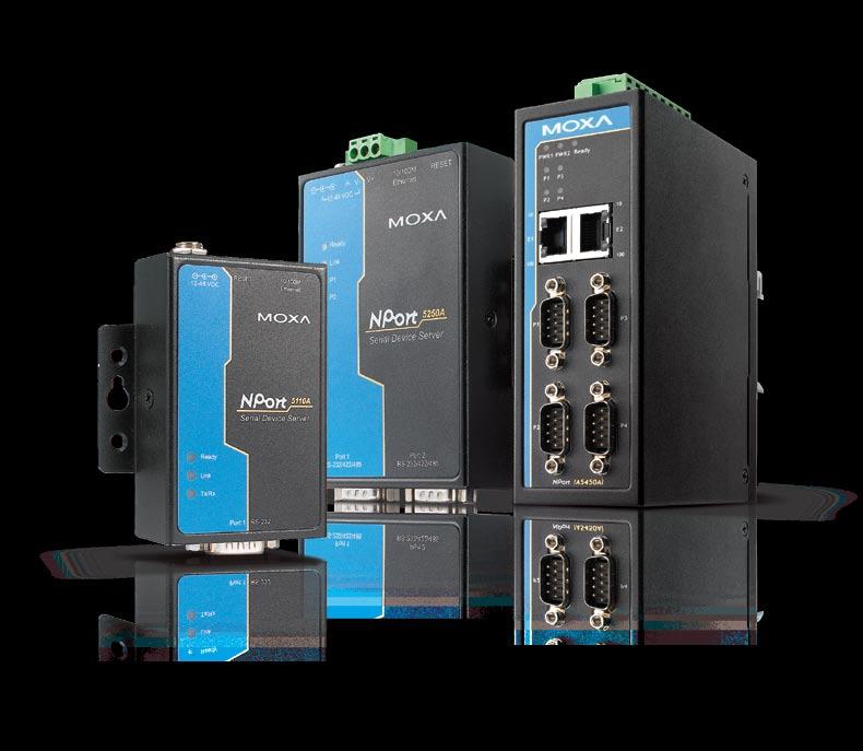 The new NPort A series device servers integrate low power consumption, less
