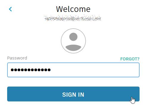 Masukkan password akaun Autodesk anda pada skrin