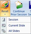 Step by Step Instructions To delete the results from a session or a single slide 1 Open the presentation. To delete the results of one question only, the slide with this question should be in view.