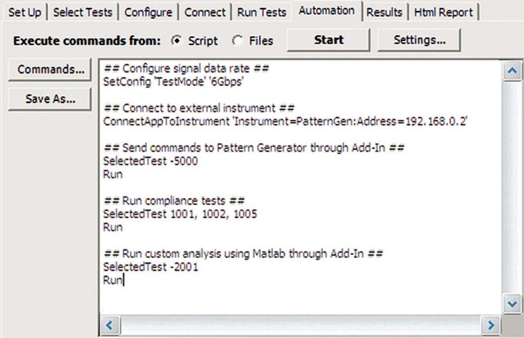 Automation You can completely automate execution of your application s tests and Add- Ins from a separate PC using the included N5452A Remote Interface feature (download free toolkit from www.