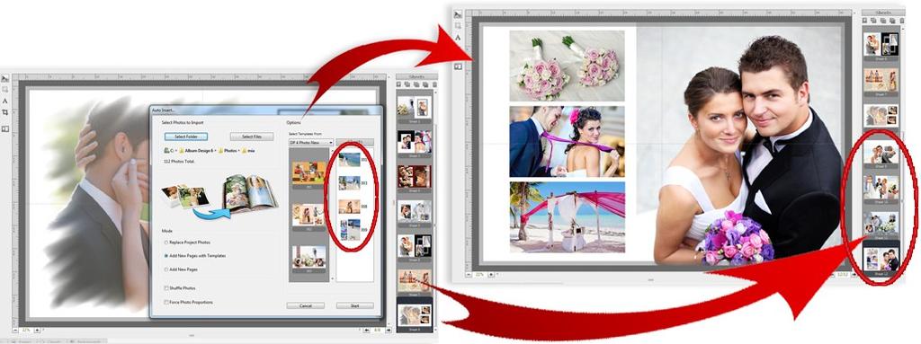 Add new pages with Templates Choosing the mode Add new pages with Templates select templates from the