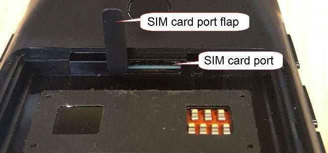 Inserting the SIM card Admin Tip: Tool may be required In order to insert the SIM card into the slot, you may need to use a tool such as tweezers. 5 Remove the battery and open the SIM card port flap.
