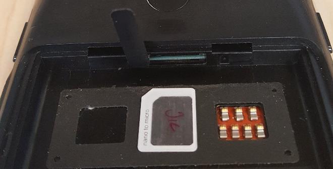 Tip: Nano card positioning The position of the SIM card in the adapter is down when placed into the port.