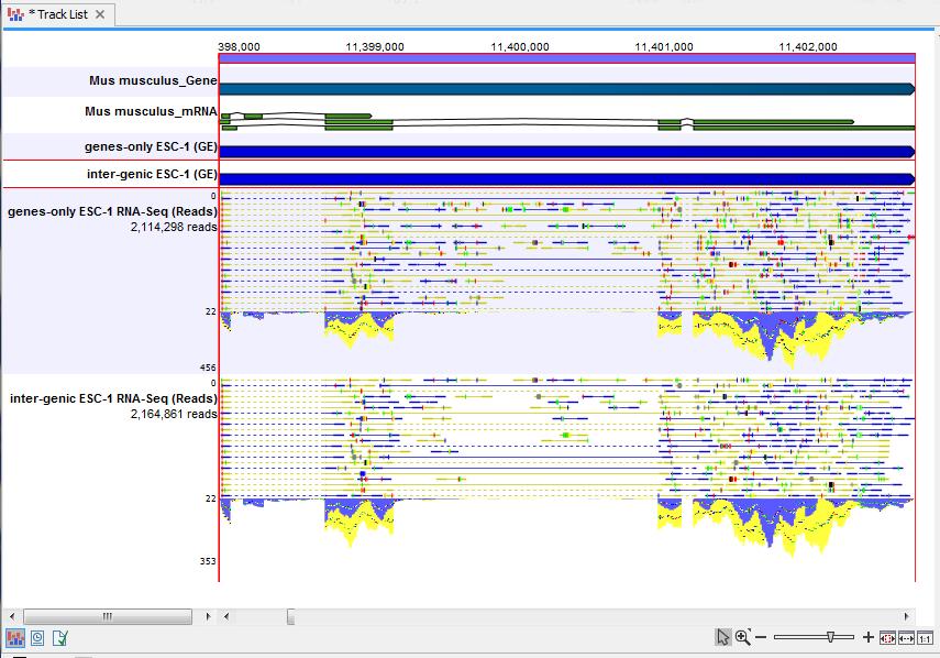 : RNA-Seq Analysis Part II (Tracks): Non-Specific Matches, Mapping Modes and Figure 17: The "Zscan4f" gene.