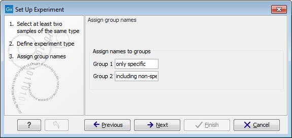 Name the groups including non-specific and only specific (figure 6) and click on the