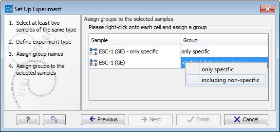 : RNA-Seq Analysis Part II (Tracks): Non-Specific Matches, Mapping Modes and Figure 7: Assign the right groups to the samples by right-clicking on the group name to select the appropriate group. 9.