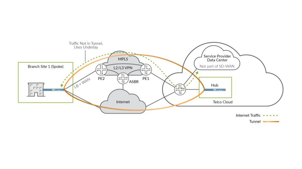 Service Provider Data Center In this use case, the Enterprise customer uses the service provider s SD-WAN service for site-to-site interconnectivity.