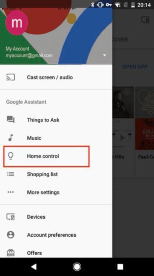 In order to integrate the Kine c Switch app with Google Home you need: 1) Google Home APP 2) Google Home