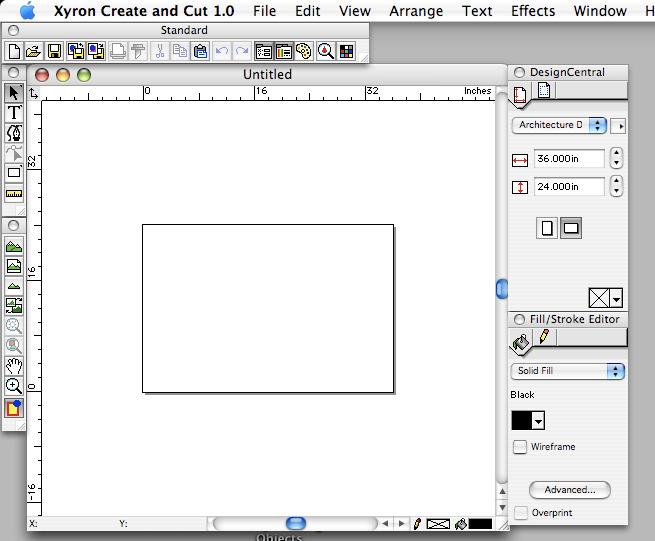 Getting Started Basic Create and Cut Screen The illustration below shows some of the basic elements of the Create and Cut screen.