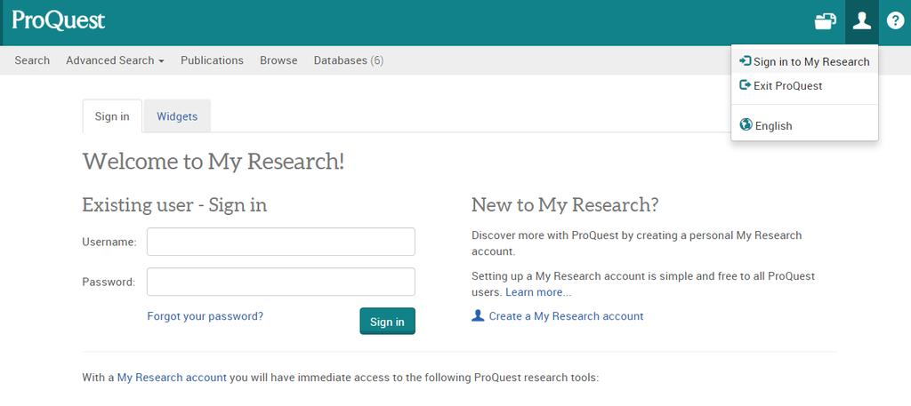 6. Saving Documents & Search Strategies Using My Research 1 Click [My Research] on the top right 2 Those who without My