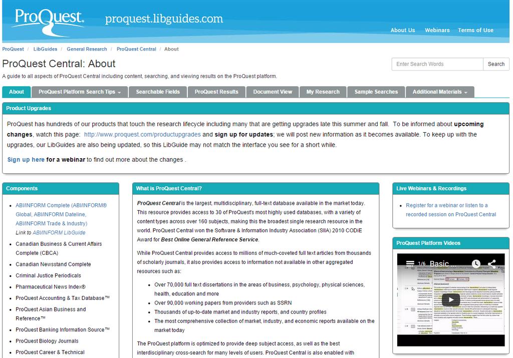 7. LibGuides for ProQuest Central Find more information