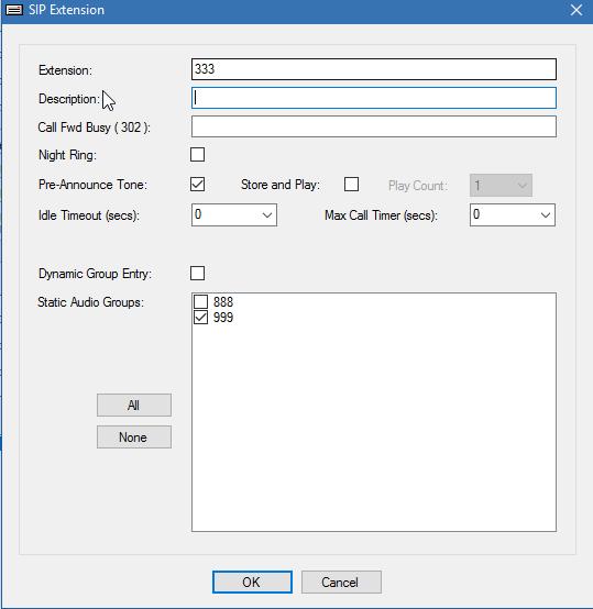 Figure 133: SIP Tab Using SIP Trunk Mode Adding Extensions Dialog Box The following example shows a range of extensions being defined using the Add Range button.