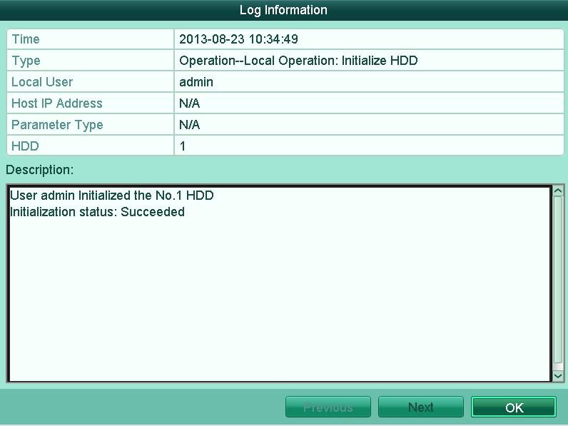 User Manual of Digital Video Recorder Figure 12. 9 Log Details 6. If you want to export the log files, click the Export button to enter the Export menu, as shown in Figure 12. 10. Figure 12. 10 Export Log Files 7.