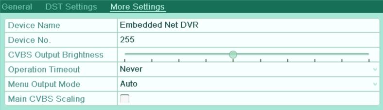 User Manual of Digital Video Recorder 13.3 Configuring More Settings 1. Enter the General Settings interface. Menu > Configuration > General 2.