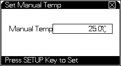 Operation 2 To set the temperature manually If using an ATC probe (an ATC probe is connected to the meter), the meter uses the temperature data from the probe.