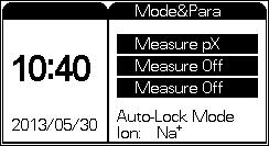 2 Operation 4 Press [Measure]. See the example in Figure 35. Figure 35 px measurement During measurement, you may recalibrate the electrode and set parameters.