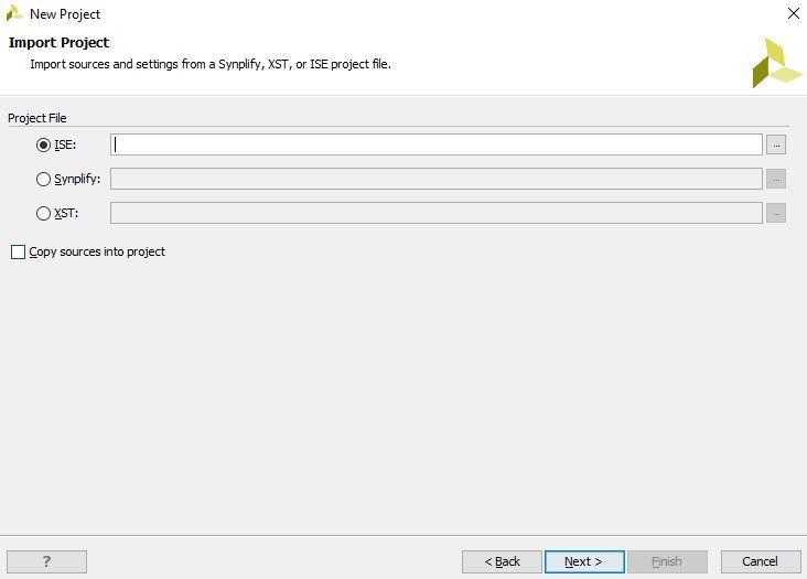 Next click on the ISE tab under project file section and click on of the project that you want to import in Vivado.
