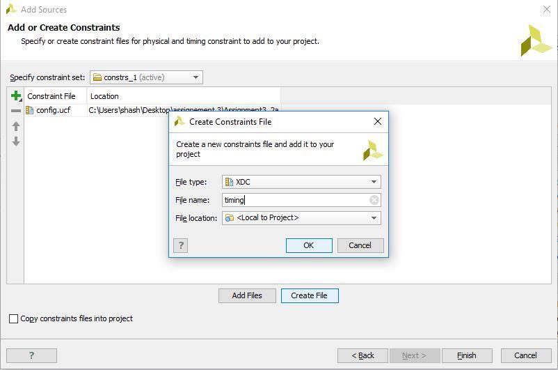 From the list displayed in the Add Sources dialog box, select Add or Create Constraints and