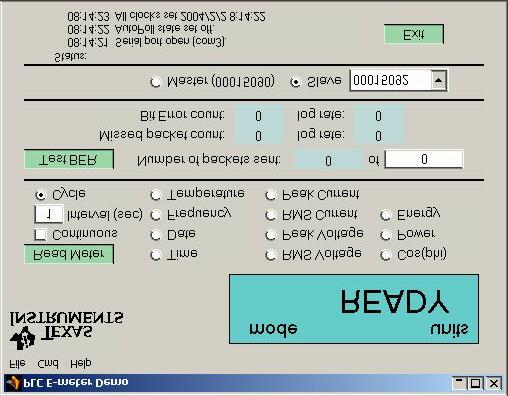 Control Panel Overview Below is a screen image of the GUI software. The graphical controls communicate with the TMS320VC5409A on the platform. Figure 1.