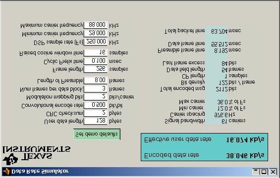 Data Rate Simulation The Data Rate Simulator allows estimating modem data rates based on different program assumptions.