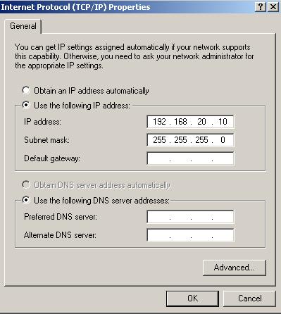 Select Internet Protocol (TCP/IP) and use this setting.