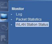 Packet Statistics WLAN Station Status CONFIGURATION Network Use this screen to view port status and packet specific statistics.