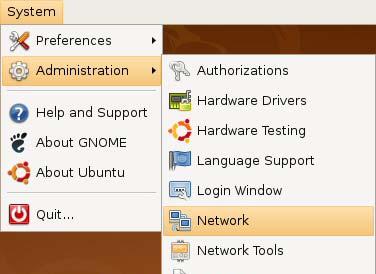 5: Network Utility Linux: Ubuntu 8 (GNOME) This section shows you how to configure your computer s TCP/IP settings in the GNU Object Model Environment (GNOME) using the Ubuntu 8 Linux distribution.