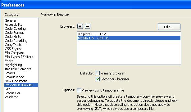 Browser Preview Dreamweaver is a WYSIWYG program, meaning what you see is what you get.