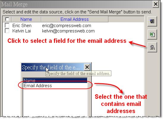 Specify the email address field Among the fields of the Header Row, one of them represents the email address. However, EQ does not posses such knowledge.