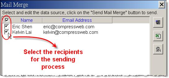 Sending mail merge Click on the Send button to send out the questionnaires.