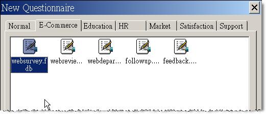 Questionnaire View To create a new questionnaire, simply click the New toolbar icon or select New from the File menu in the Questionnaire view.